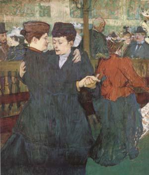 Henri de toulouse-lautrec Two Women Dancing at the Moulin Rouge (mk09) China oil painting art